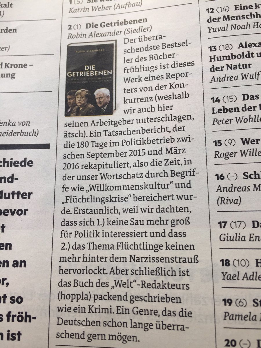 Bisher kürzeste, ehrlichste und lustigste Rezension steht im <a href="/sternde/">stern</a> 
#DieGetriebenen
