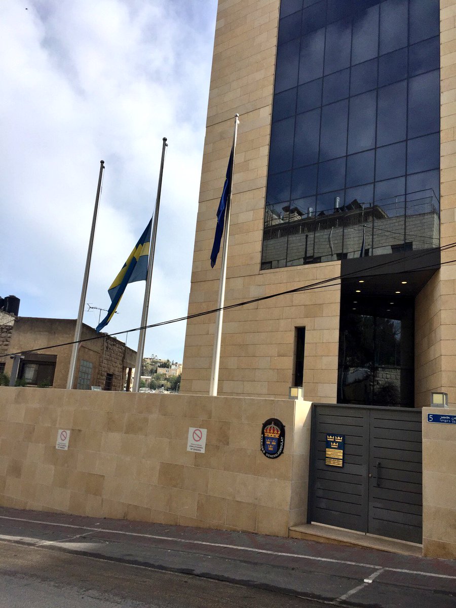 Sweden in Jerusalem on X: Sweden's flag at half-mast at the Consulate  General in Jerusalem in tribute to the victims and their families of the  attack in Stockholm. https://t.co/R65qc9lWEg / X Sweden in Jerusalem on X: Sweden's flag at half-mast at the Consulate  General in Jerusalem in tribute to the victims and their families of the  attack in Stockholm. https://t.co/R65qc9lWEg / X