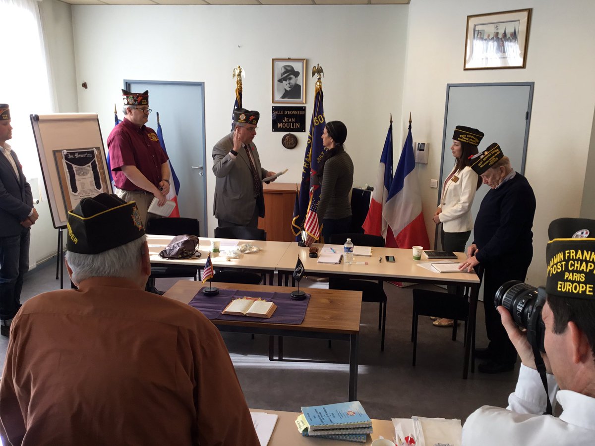 VFWLeaders's tweet photo. Chief @bduffy767 initiated a new member during today's meeting w/ Paris Post 605. A lovely way to kick off the day! #VFWPostPride #VFWchief https://t.co/a9qKDGb39X