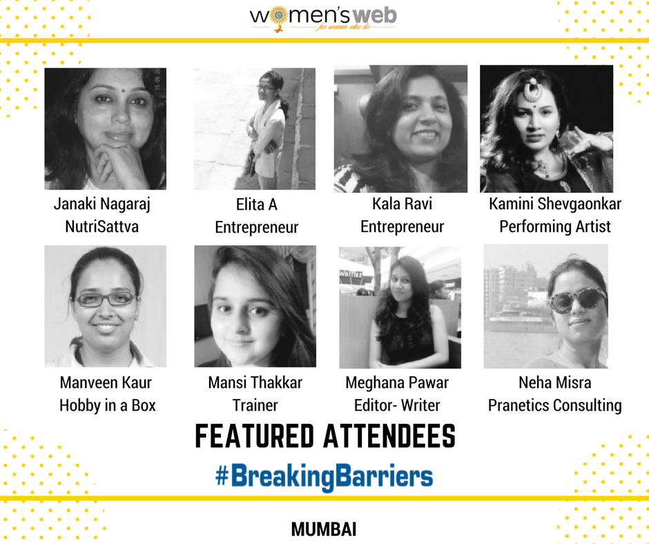 womensweb's tweet photo. #FeaturedAttendees #BreakingBarriers Mumbai on 22nd April, 2017. https://t.co/N6LTP8hjot @janakinagaraj @NomadicThunker @KalaRavi16 @Silaza https://t.co/E1rATx57hR