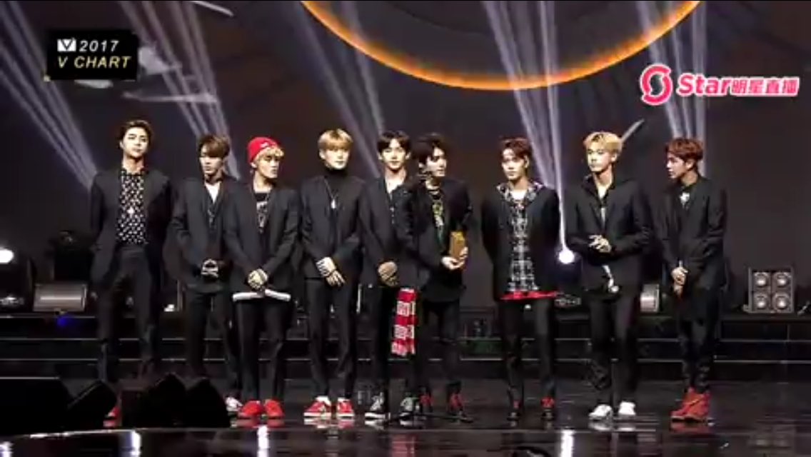 SM_NCT's tweet photo. [!!!] 170408 Congratulations NCT 127 for winning the "Best New Artist" award at the 5th VChart Awards! 🏆 https://t.co/uqkTGEpdwH
