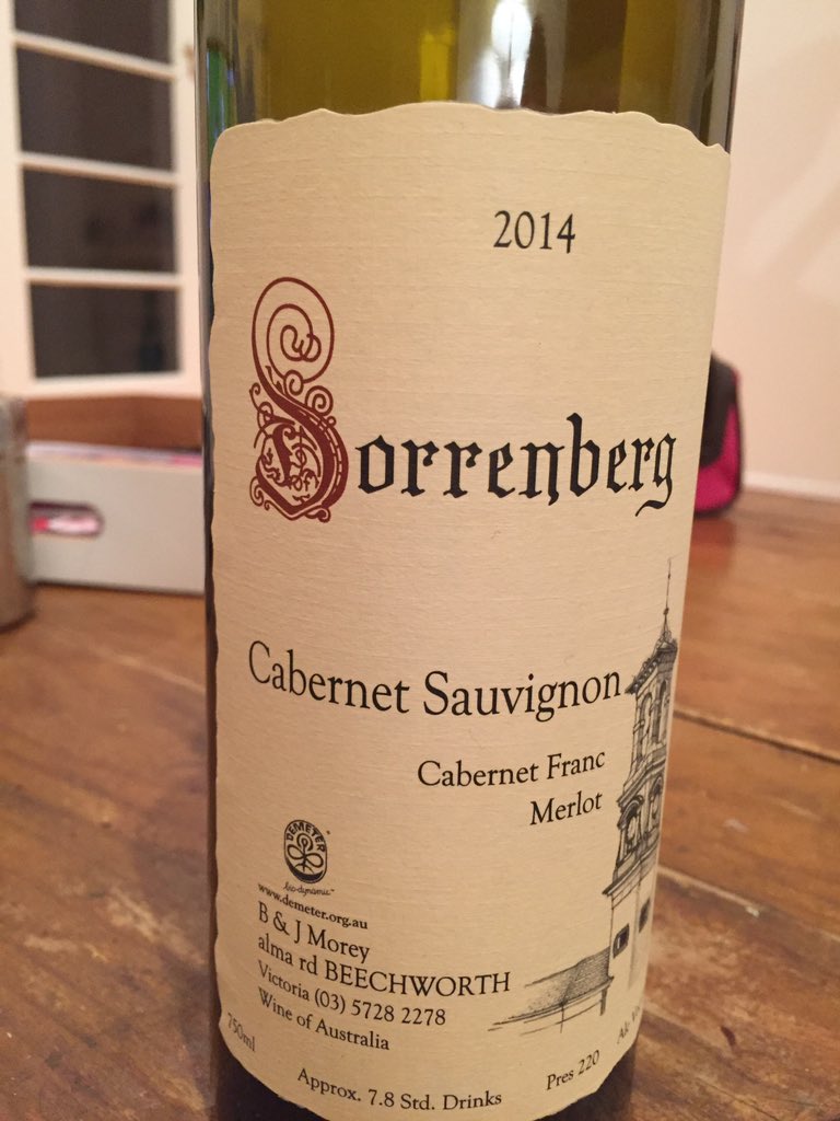 BridglandSimon's tweet photo. Great drop. #sorrenberg #beechworth #cabsav @winetastingmelb @foodandwine https://t.co/2u8UqMAXPW