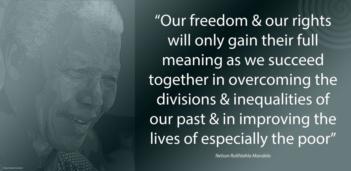 NelsonMandela's tweet photo. Our freedom &amp; our rights will only gain their full meaning as we succeed together in overcoming the divisions &amp; inequalities of our past.... https://t.co/WekkTqUcrv