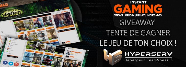 hyperserv's tweet photo. Avec HyperServ.fr et Instant Gaming tentez de gagner le jeu de votre choix !
https://t.co/cdHZ16IH4e https://t.co/6YJEPicsln