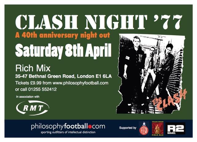 Phil_Football's tweet photo. Hurry! For #77ClashNight tonight @RichMixLondon now down to last 10 tickets. Buy from https://t.co/tXqEjk9zQl https://t.co/ojdmUyfUOZ