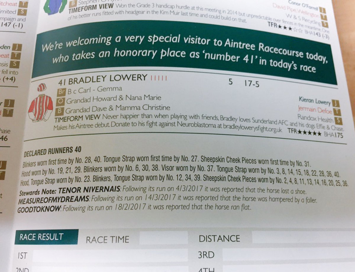 lloydyefc10's tweet photo. What a brilliant touch by @RandoxHealth at the national today @Bradleysfight Should have had Defoe as jockey tho #RightWeight #GrandNational https://t.co/cNkYTH8VYq