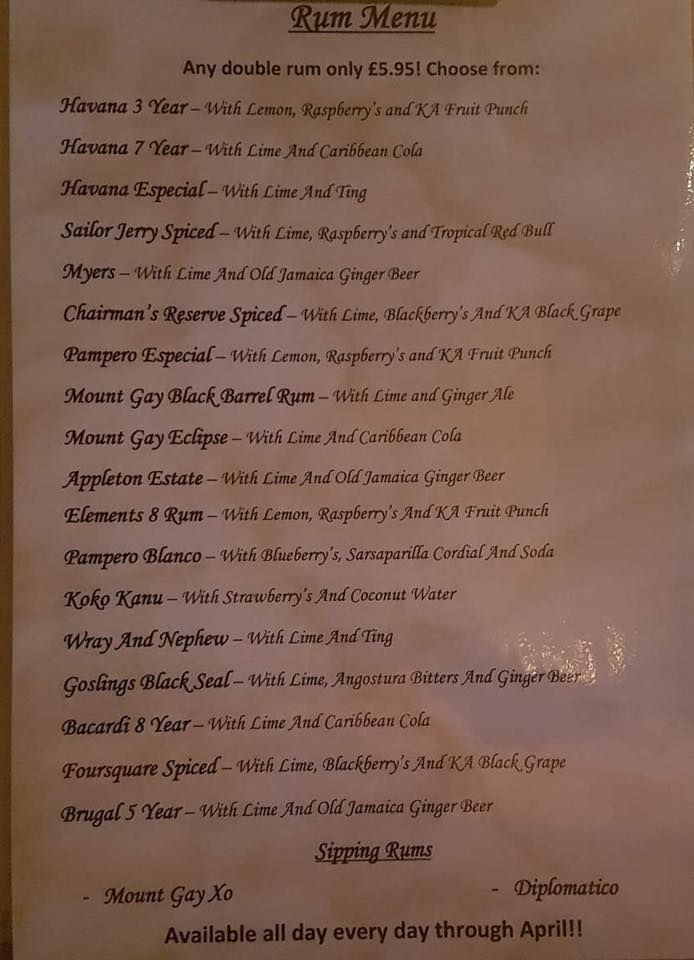 Were treating rum lovers in Leeds with this great promotion on our double rums. Throughout April, try something different, treat yourself...