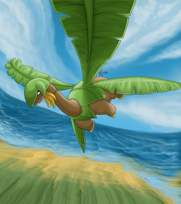 PokeArtwork's tweet photo. Tropius https://t.co/w45SOP3dYv https://t.co/30ZFVu8dSj