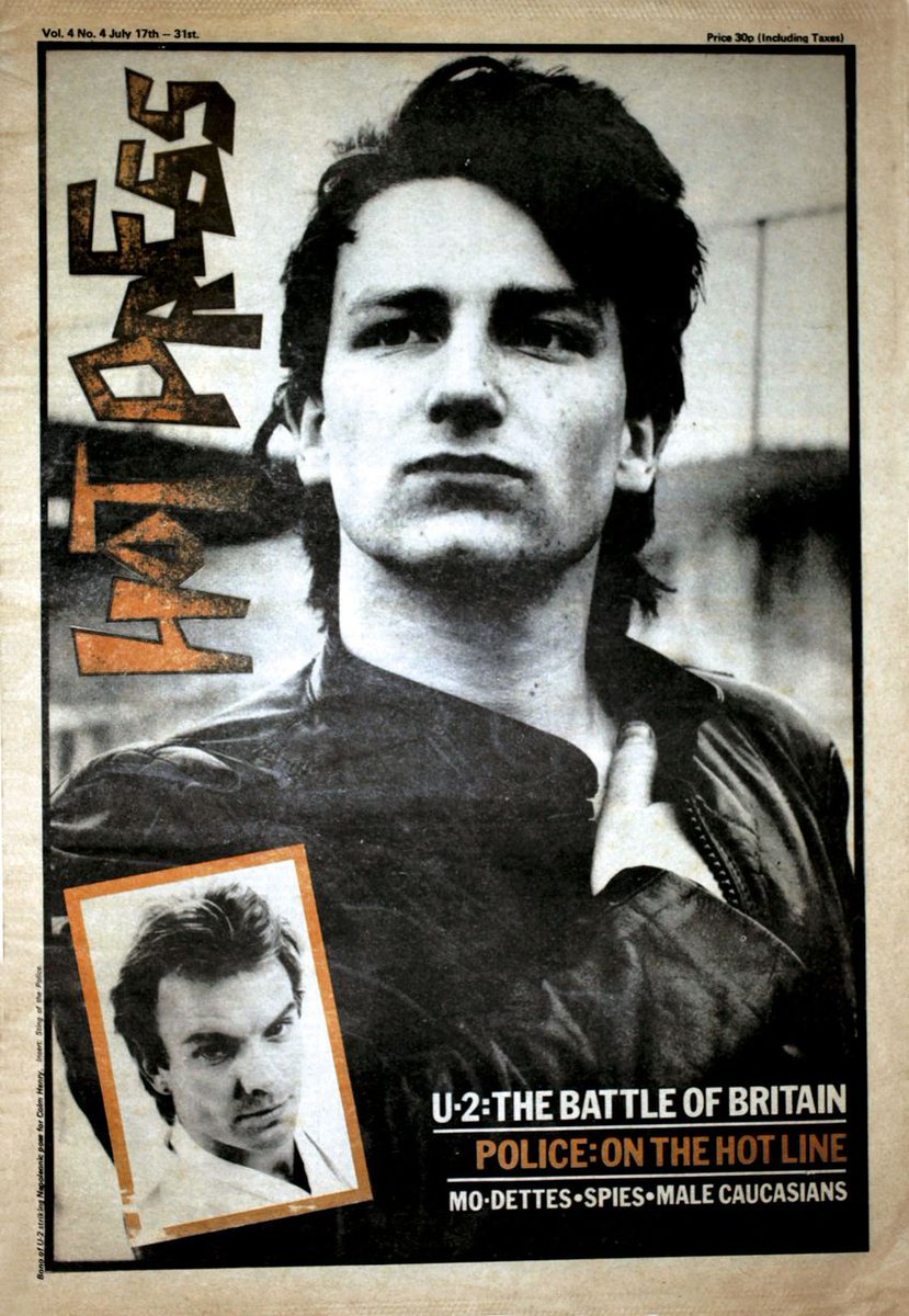 U2ITNOL2UU2's tweet photo. Celebrating @hotpress and their 40th Anniversary Cover Exhibition with this #U2 #Bono cover in the era when @U2 was spelled as U-2 #U2NewsIT https://t.co/6akaJ2mGF4