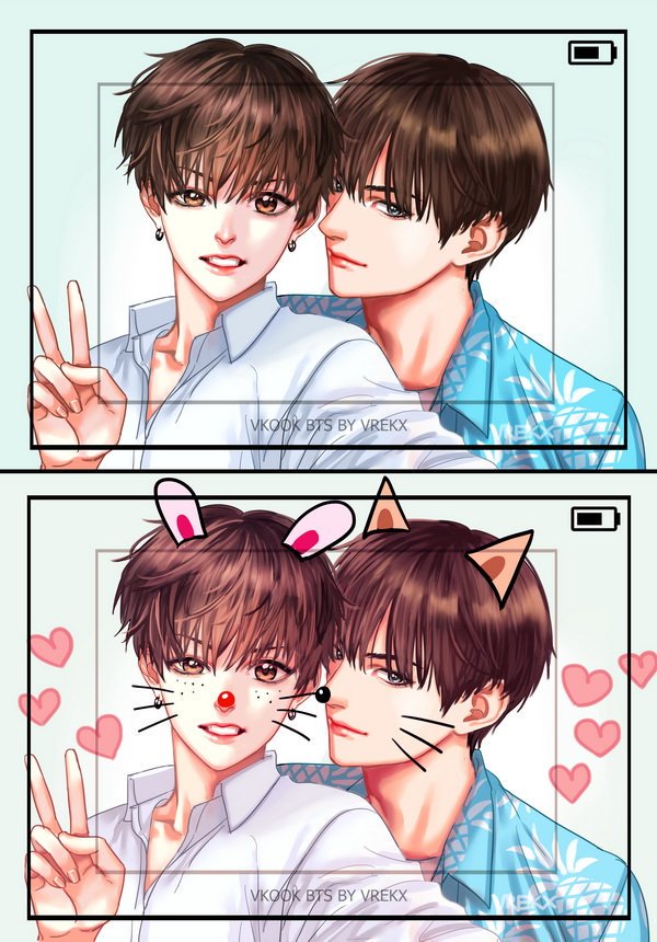 rokabumbum's tweet photo. Fanart always makes my heart melu. ..😍😍😍😍#Vkook #Taekookfanart https://t.co/Y4bn7a7fcy