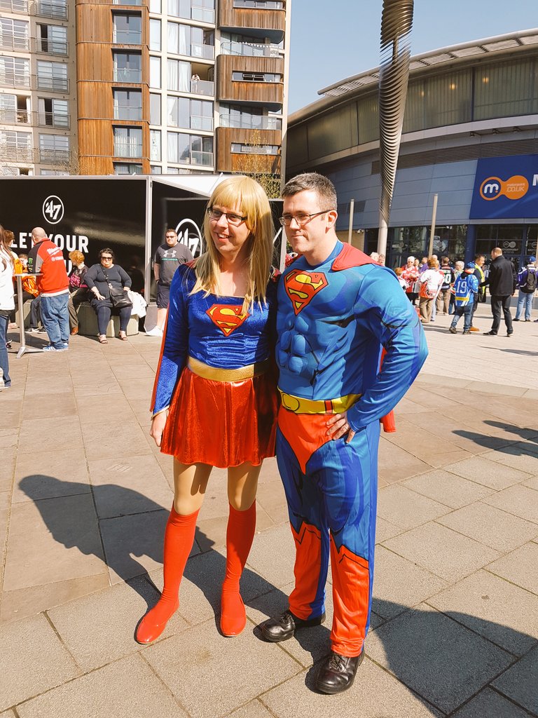 DressUpForDefib's tweet photo. Youe boys have become Super Girl &amp; Superman for the day!! If you see them... have a selfie! #dressupfordefib https://t.co/81va7voimN