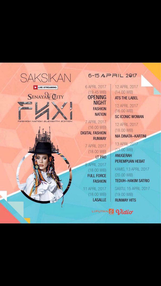 Lip6Lifestyle's tweet photo. stay tune ❤️@senayancity
"Senayan City Full Force Fashion" now liveestreaming only at @liputan6dotcom
#FNXI #FNXI2017 #FASHIONATION2017 https://t.co/XYsWUxlXGQ