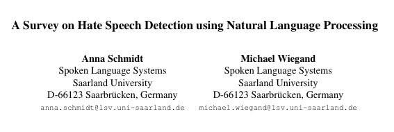 pbFeed's tweet photo. Useful survey of state of the art #cyberhate detection using #NLP (p11 on) from #eacl2017 #stophate https://t.co/Cd9qHXtduU https://t.co/bXDQsTD6eM