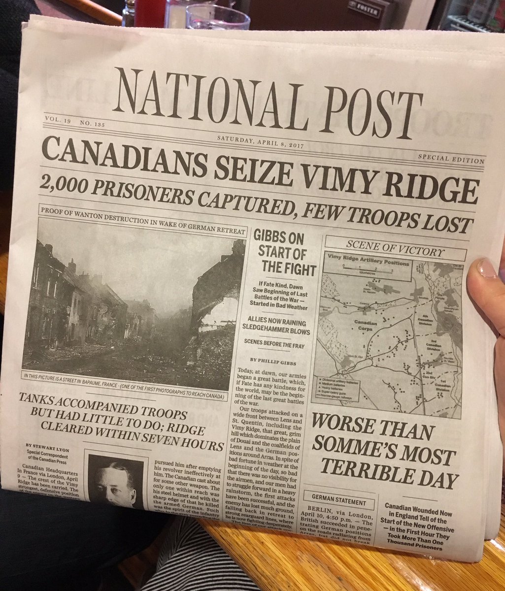 aniamedrek's tweet image. Had a lot of fun this week looking at old Canadian papers and designing a 1917 version of the Post. #Vimy100