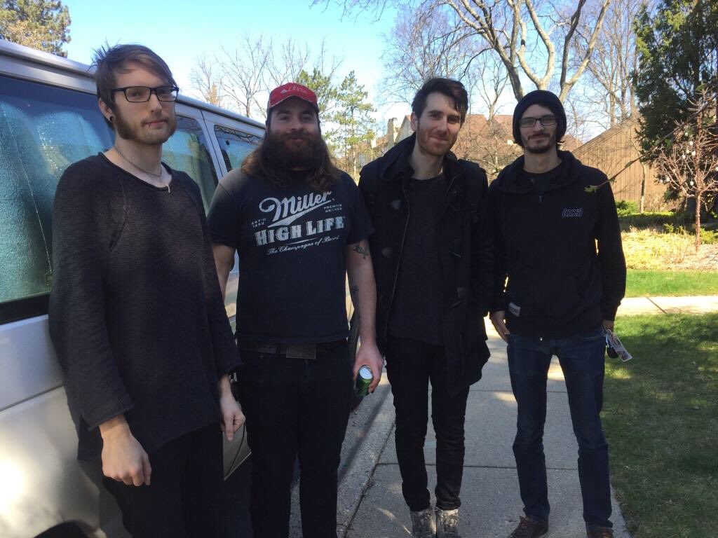Icarustheowl's tweet photo. Just some boys near a stinky van trying to write the next "Who Let The Dogs Out" https://t.co/rezw2R1JY2
