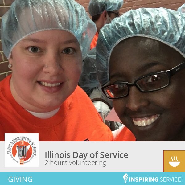 ILDayofService's tweet photo. Our amazing volunteers are sharing photos through @Inspire2Service. See the feed: https://t.co/PMFKqWGJS8 #ccdos17 #ILLINOISservice https://t.co/d5vZXe2W3Q