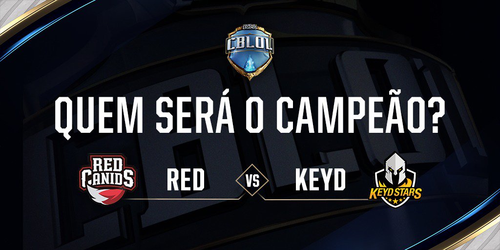 CBLOL's tweet photo. PODE AVISAR A GALERA QUE É HOJE! 
Às 12h começa a transmissão da grande final da 1ª Etapa do #CBLoL! E aí, você é #GORED ou #GOKEYD? https://t.co/iV547BAKce