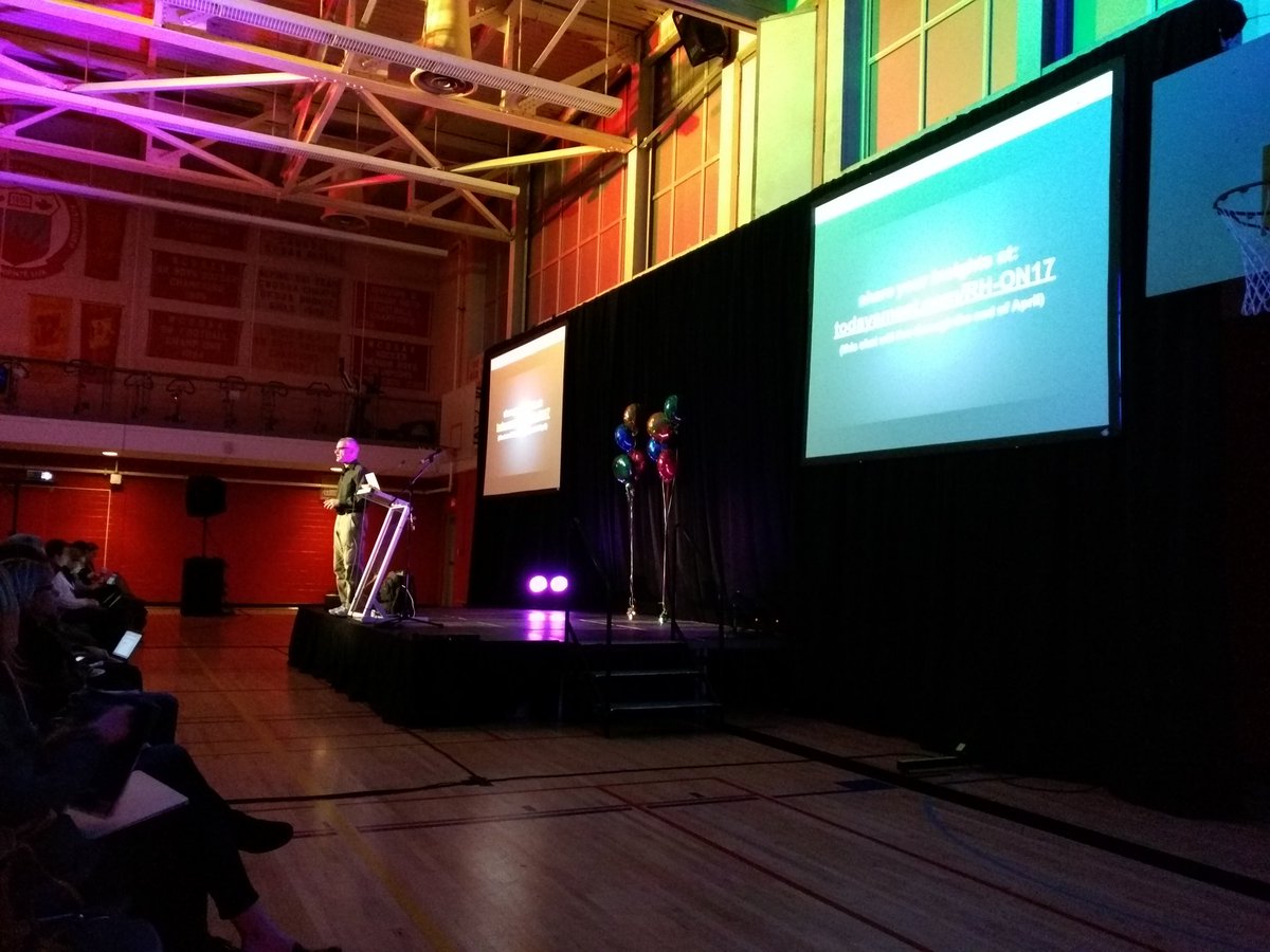 efitz_edtech's tweet photo. #ONSummit #edtechteam @rushtonh kicking off the 5th Annual Summit here in #wrdsb https://t.co/1hS7yMzxN5