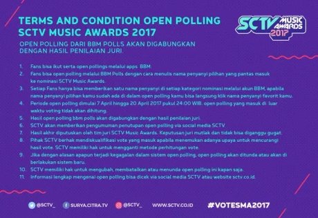 Yuk K2RL Vote RizkiRidho supaya masuk nominasi SCTV Musik Awards 2017 via BBM caranya ada dibawah pict ini