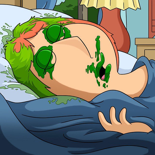 Pumpkin69Peter's tweet photo. Decorated Lois for St. Patrick's Day while she was sleeping! #stpatricksday #greeneverything #earlymorningdrinking https://t.co/MPByFlR8sf