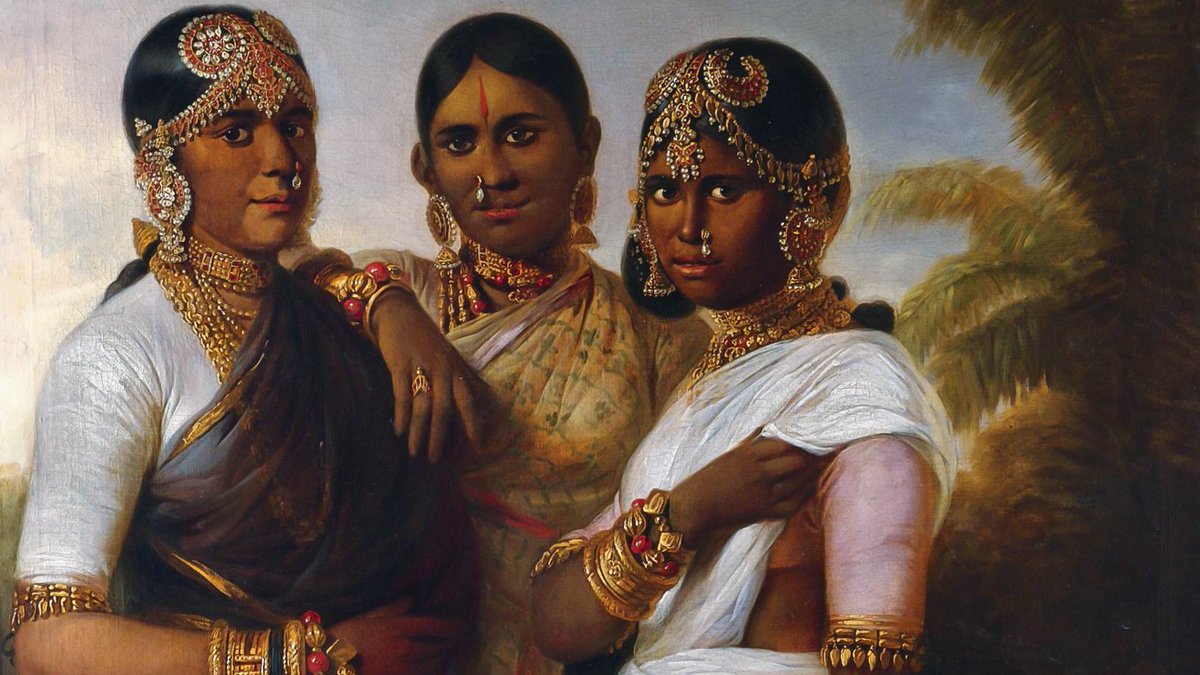 dpanikkar's tweet photo. Detail. Three Princesses of Mysore. Thomas Hickey. 1801. Sotheby's. https://t.co/fPWS65r2gP