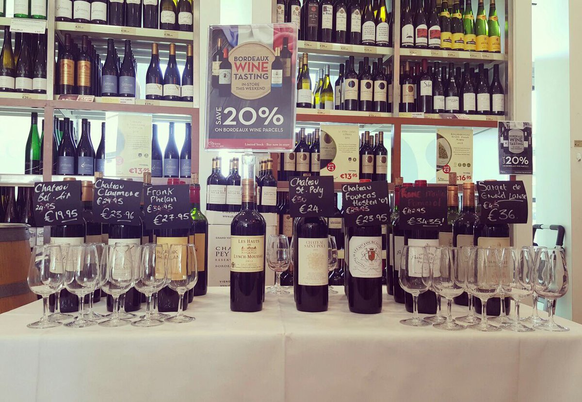 OBriensWines's tweet photo. We have a cracking line up of Bordeaux in our 20% off offer! We've opened them all up so pop in for a sample all day this Saturday! https://t.co/DyCcjIAF6l