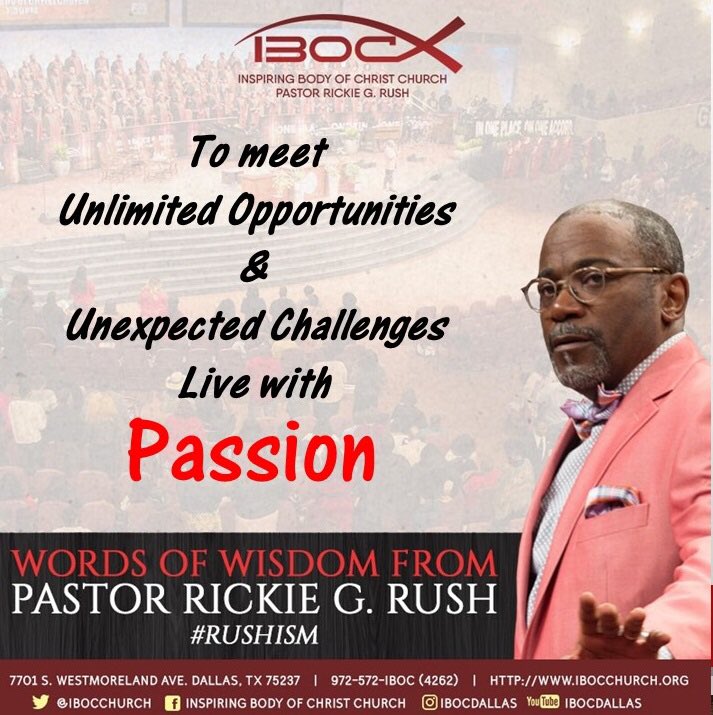 rickiegrush's tweet photo. To meet unlimited opportunities &amp; unexpected challenges, live with passion! The more of God's energy u have, the more u can share. #Rushism https://t.co/EbT2Azde3a