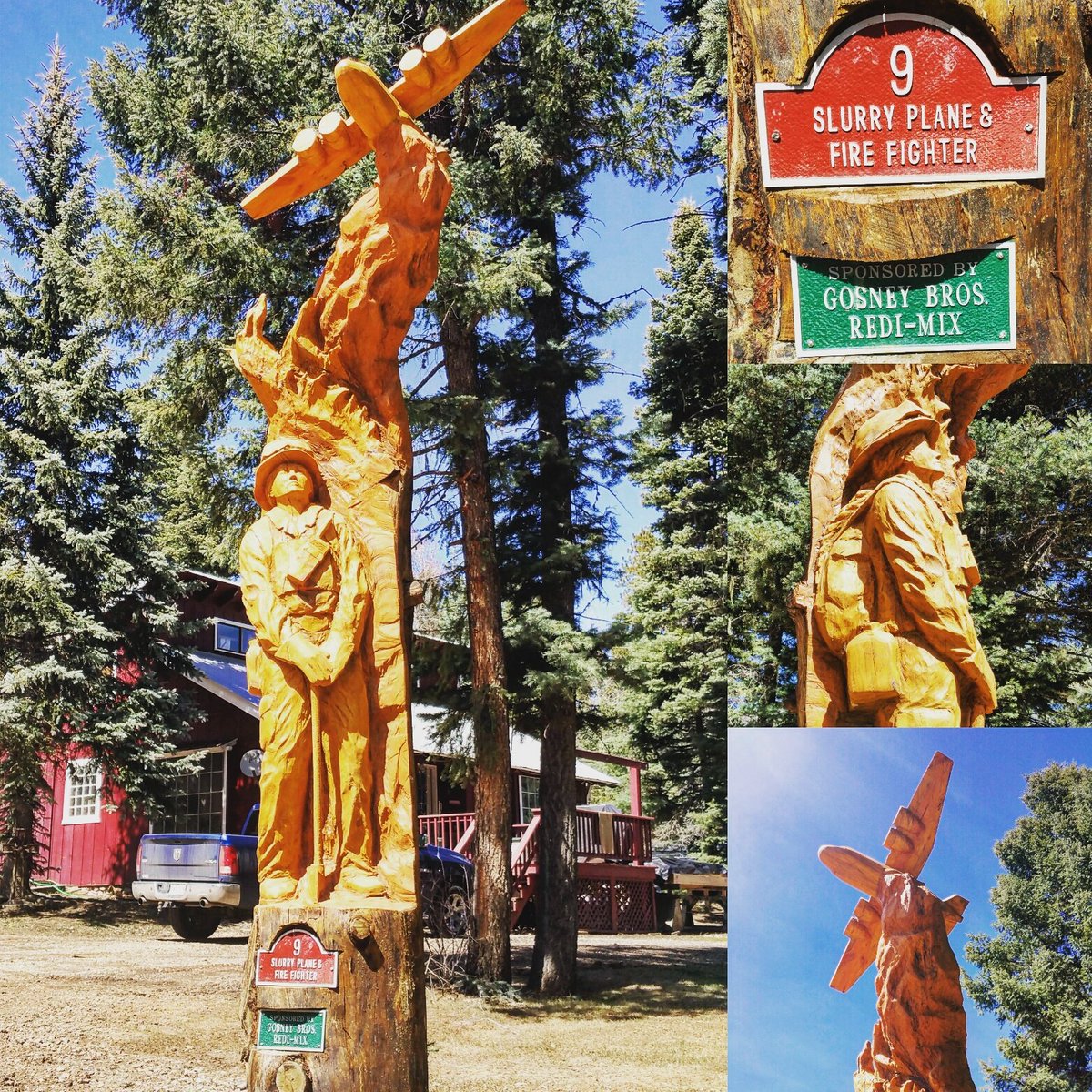 PBPADV's tweet photo. "Carvings Tour" in Vallecito honoring the heros of the Missionary Ridge fire of 2002.
#ColoradoLive #firefighter #honor #respect #recovery https://t.co/r8bLm2bHgp