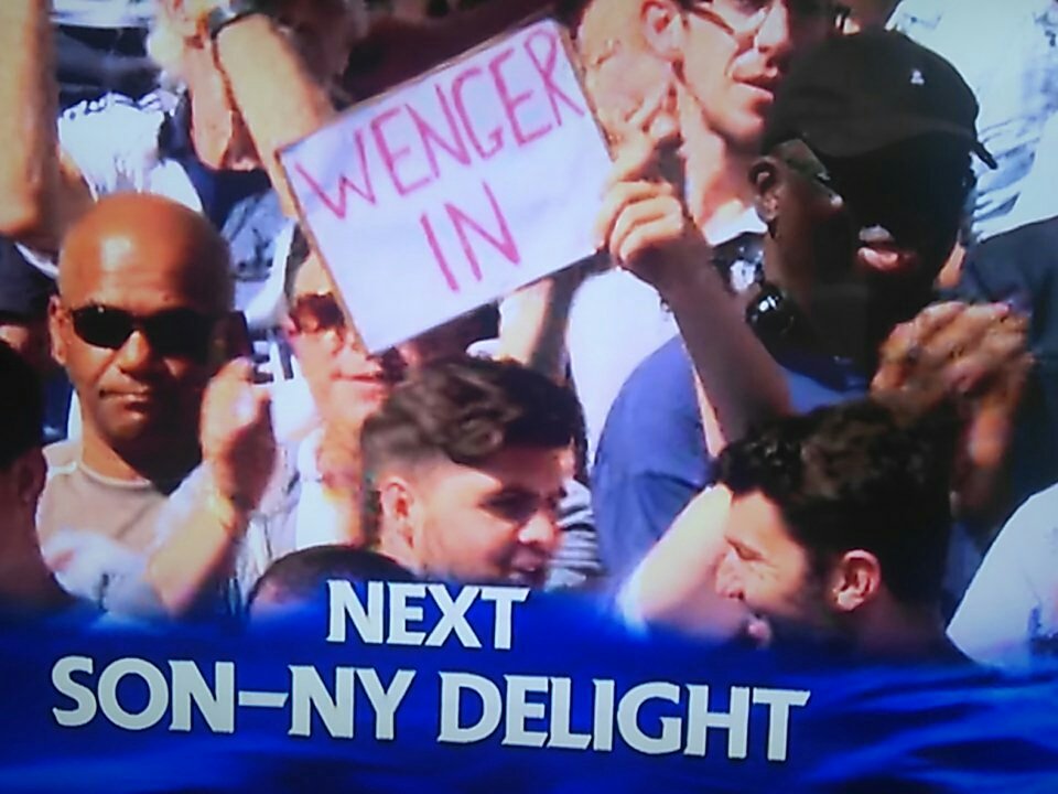 Spurs now 14pts clear of Arsenal &amp; waving this in our faces. 
Yet still he clings on.