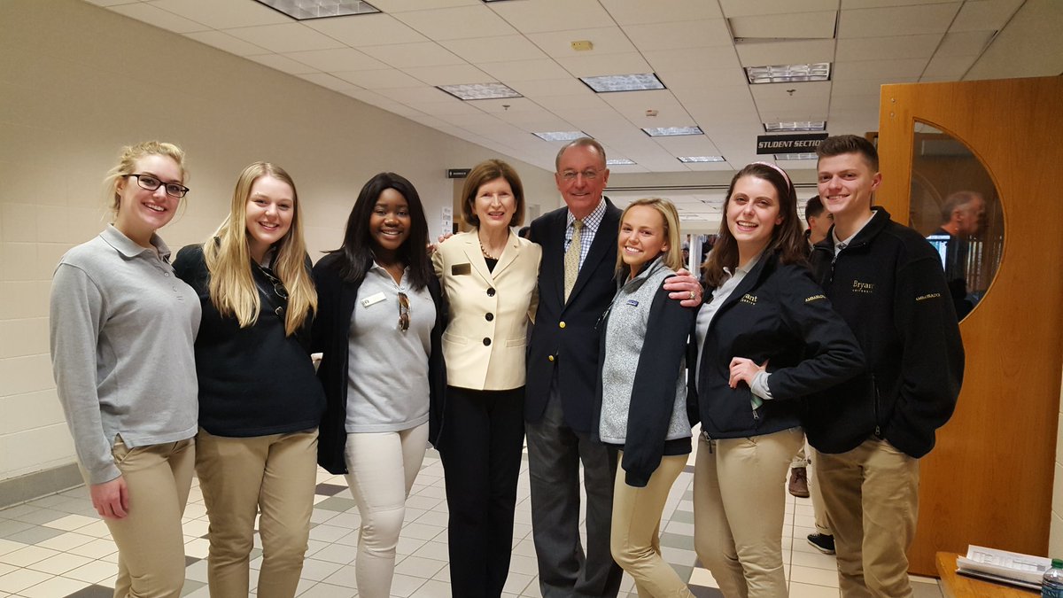 Open house <a href="/BryantUniv/">Bryant University</a> with some dedicated and energetic ambassadors <a href="/bryantadmission/">Bryant Admission</a> !