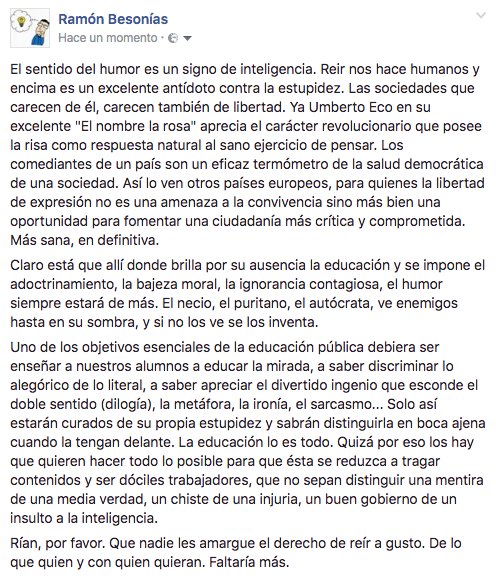 ramon_besonias's tweet photo. Reflexión del día: #ElogiodelaRisa @fabadiabadenas @jblasgarcia @RodrigJG @krispamparo @tonisolano @londones @o_fragha @manueljesusF @puerto https://t.co/13ckA7N8FY