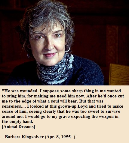 Happy birthday, Barbara Kingsolver! 