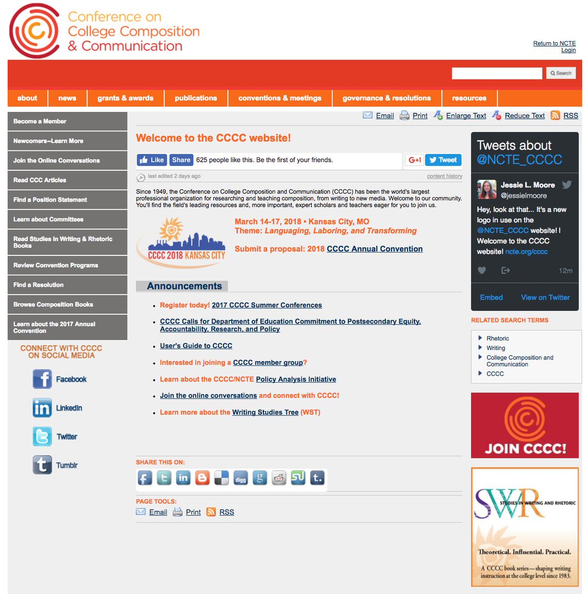 We are trying on a new look for the weekend. What do you think? ncte.org/cccc