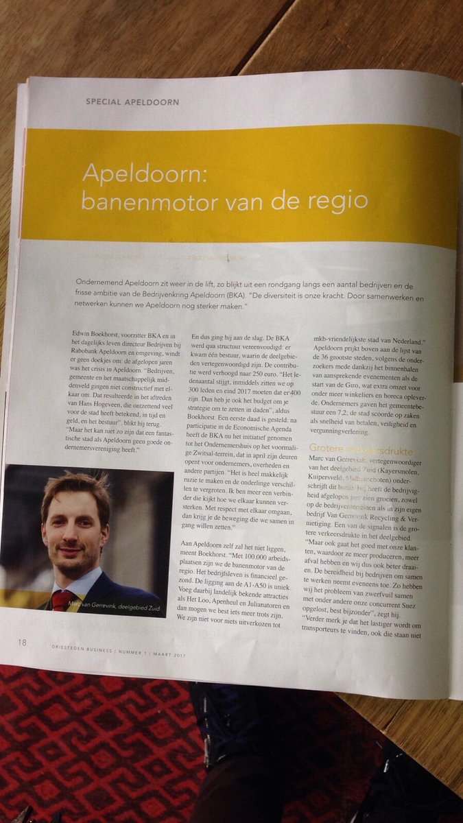 ondernemen055's tweet photo. Mooi artikel "#Apeldoorn banenmotor van de regio" over de frisse ambities van @BKAapeldoorn. Via #driestedenbusiness https://t.co/VG9engHKJE