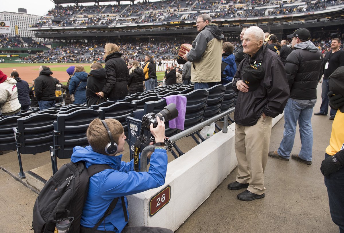 PSUCurleyCenter's tweet photo. Yesterday, #PSUComm students covered the @Pirates' home opener for @theinclinepgh. Gallery: https://t.co/FLDkikhsBh (Photos by John Beale) https://t.co/fW4N8lFe97