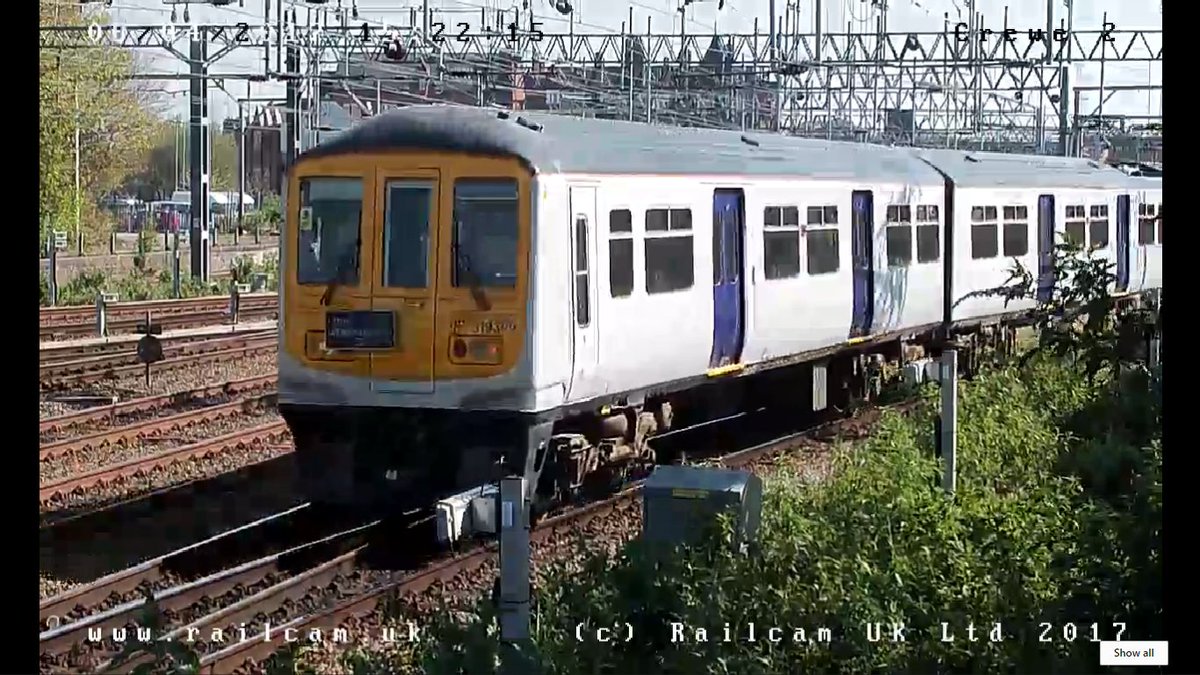 busandtrainpage's tweet photo. Rare visitor to Crewe as a Class 319 passes @railcamlive #Crewe2 and ~Crewe4 cams on a @RailOpsGroup move to #Liverpool https://t.co/8wFxqkuOdd