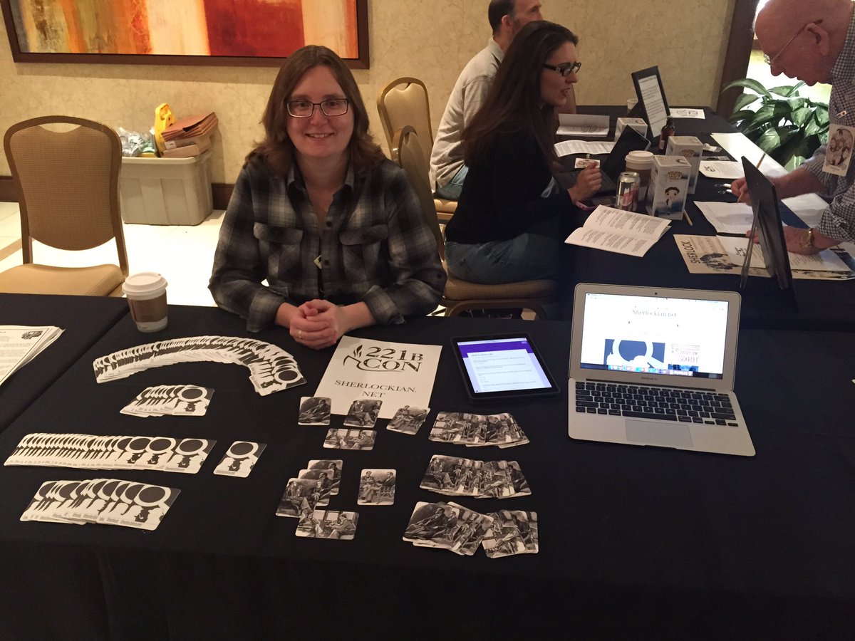 Come check out the new Sherlockian.net website in the lobby and grab some stickers! #221bcon