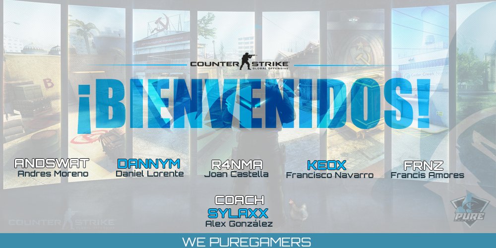 ppure111's tweet photo. ¡Presentamos a nuestro equipo de #CSGO!
@AndswatPD @danimateo9 @r4nma_gg #keOx @FrancisAmores_ Y como coach tenemos a @a_gonzaalez7! https://t.co/T2gjbRilpo