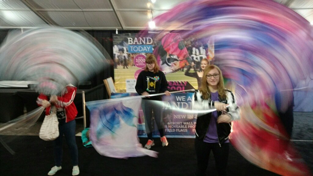 fun in the tent!!  #bandtoday #wgi2017