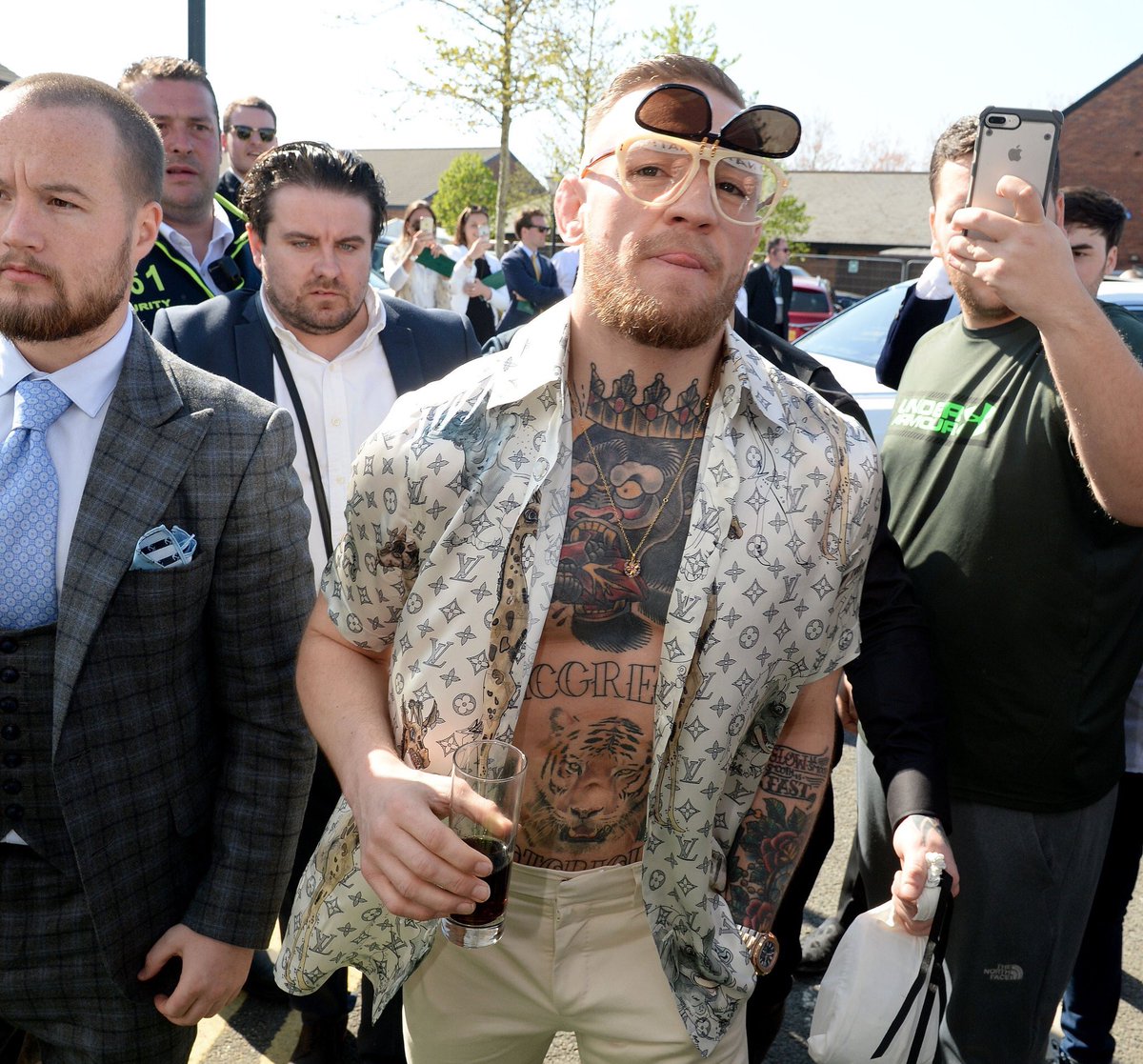 Sporf's tweet photo. BOSS: How Conor McGregor arrives to The Grand National. 😎🔥 https://t.co/yt2OZd2uj2