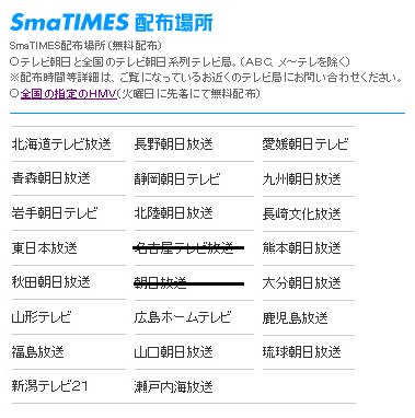 Smatimesの配布場所など