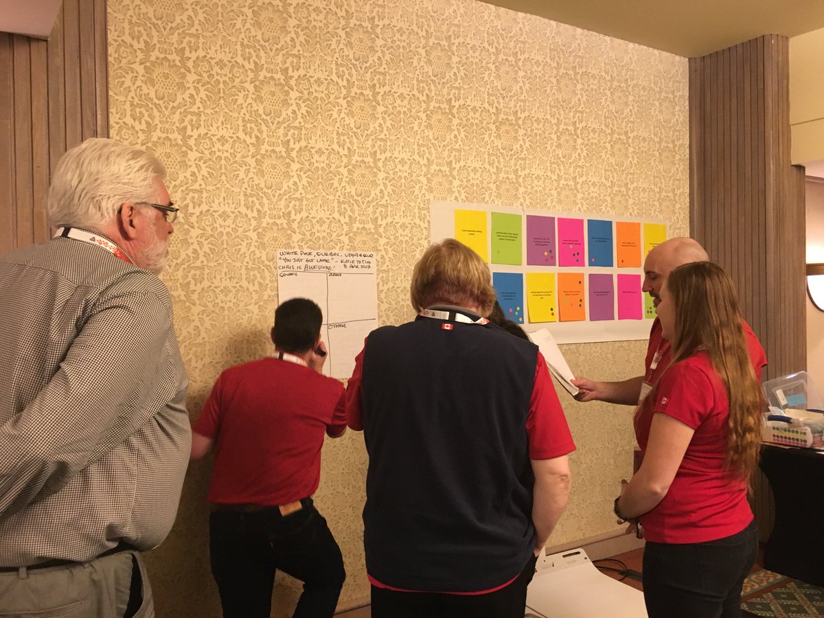 annabelle_loder's tweet photo. White Pine, Quebec and Voyageur Councils coming up with new onboarding ideas #SCNST17 https://t.co/NfQu9zM6XL