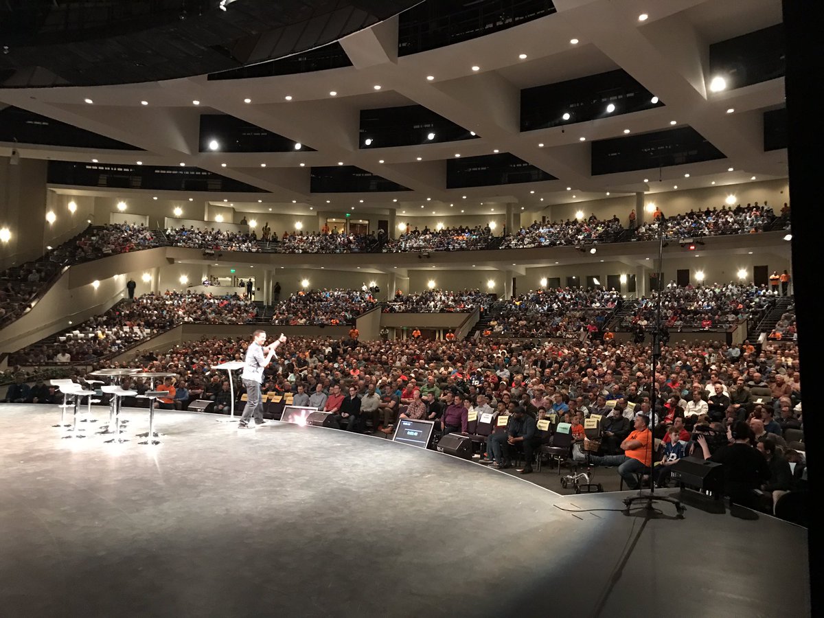 TonyDungy's tweet photo. So thankful for another full house at Arise With The Guys this morning. This is Greg Stier sharing the gospel to close the program. https://t.co/2LVdTSDpBq
