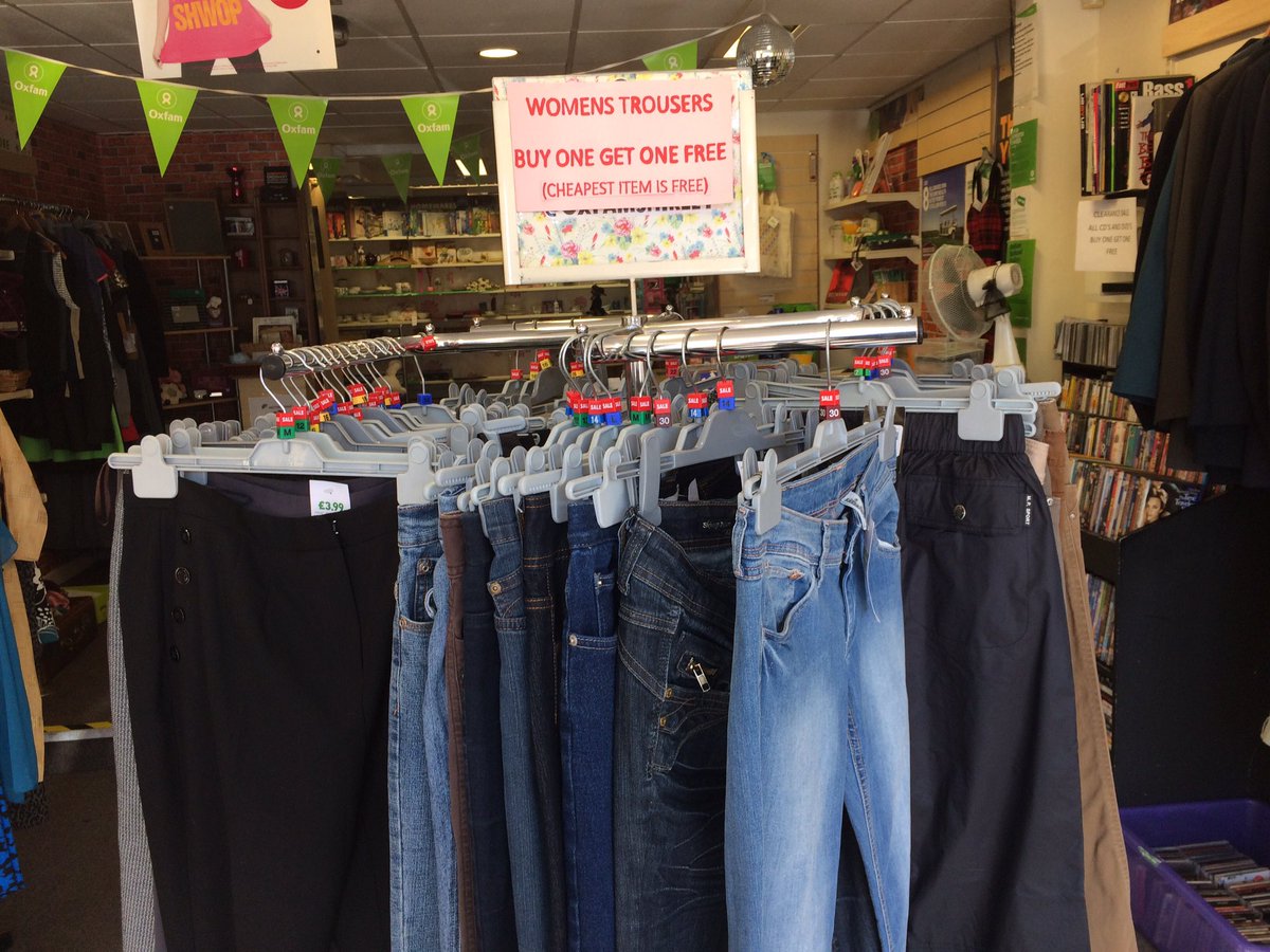 Come and find a bargain. Women's trousers buy one get one free