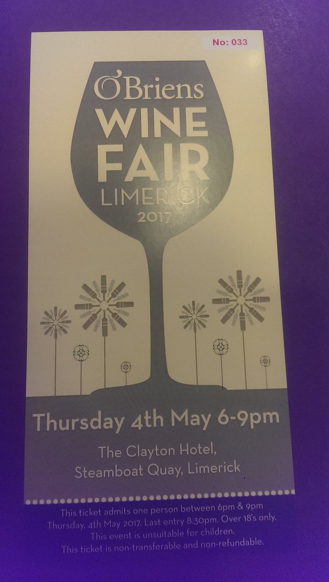 obrienslimerick's tweet photo. Win 2 tickets for our wine fair in aid of Milford Hospice @ClaytonLimerick this May, retweet to be in with a chance to win #obwinefair https://t.co/DSN6NAPwWV