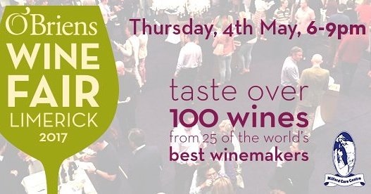 obrienslimerick's tweet photo. Win 2 tickets for our wine fair in aid of Milford Hospice @ClaytonLimerick this May, retweet to be in with a chance to win #obwinefair https://t.co/DSN6NAPwWV