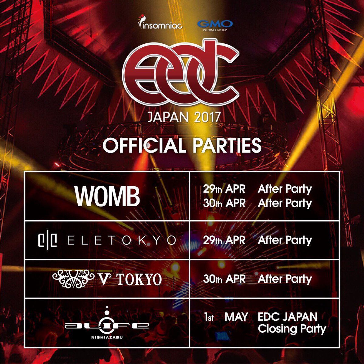 kskdjay's tweet photo. 今夜のV2はENCORE開催!
4/30はEDC After Party!!
5/1→BL3ND再び登場/
5/12→Party Flavorの出演決定です!
#V2tokyo #BL3ND #PartyFlavor
#fdcjapan https://t.co/PKqjS21wW9