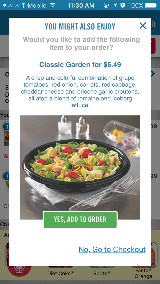 mtacorrao's tweet photo. No @dominos I'm ordering pizza and cheesy bread what would make you think I'd want a salad #letmebefat https://t.co/Hv9CgLuP67