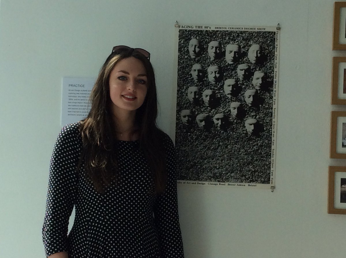 Salli loved the design of this 'Facing the 80s' poster for the Bristol Ceramics Degree show - a course which UWE doesn't offer anymore.
