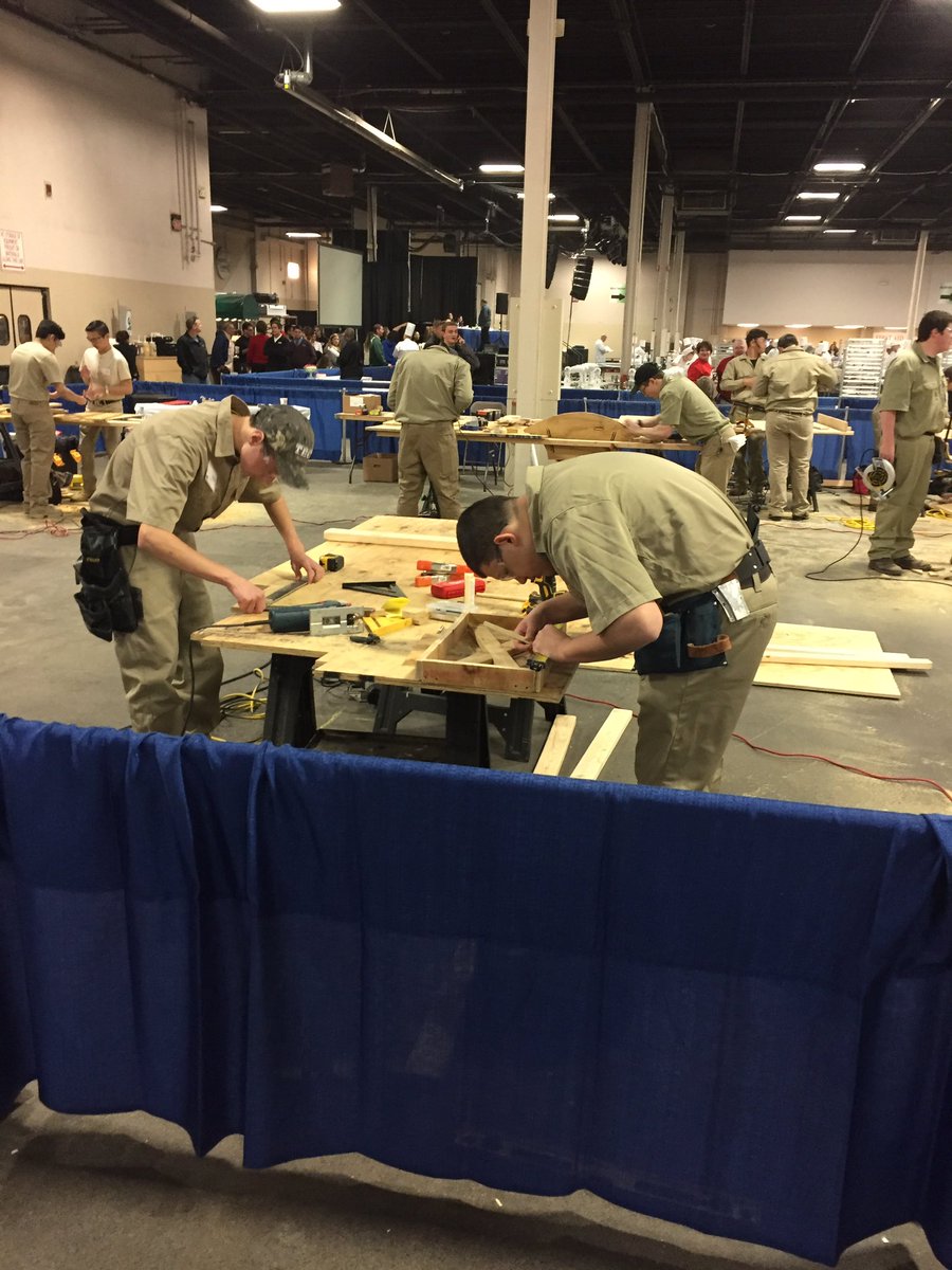 CCTEC_Principal's tweet photo. CCTEC carpentry and cosmetology students competing @SkillsUSA State competition! #CCTEC https://t.co/1pt1mLnu0u